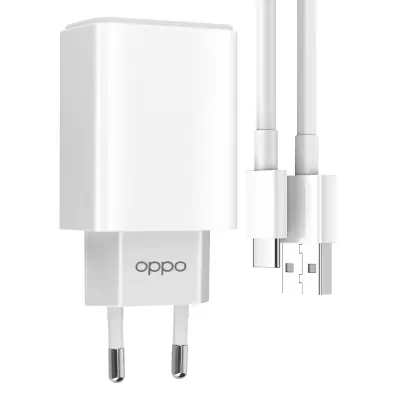 Službeni Oppo USB punjač 10W s USB na USB C kabelom Bijeli