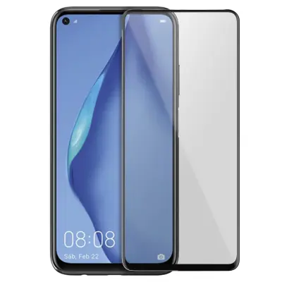 Zaštitna Folija Huawei P40 Lite Kaljeno Staklo Skošena Transparentna Obrub Crni