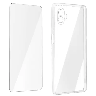 Maska za Galaxy Xcover 6 Pro silikonski gel i kaljeno staklo 9H prozirna