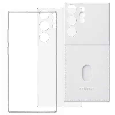 Prozirna maska za Samsung Galaxy S23 Ultra sa okvirom bijela EF-MS918CWEGWW