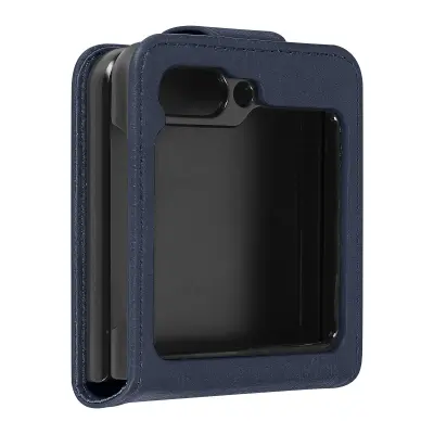 Preklopna maska za Samsung Galaxy Z Flip 5 Magnetski remen Chesterfield Plava