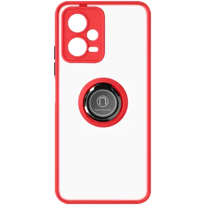 Maska za Xiaomi Redmi Note 12 5G metalni prsten stalak crvena