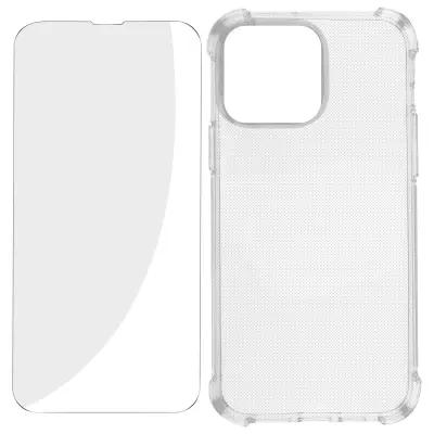 Paket zaštite iPhone 14 Pro Max Pojačana maska + Prozirno zaštitno staklo