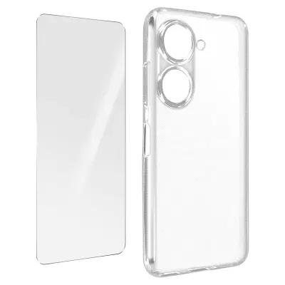 Maska za Asus Zenfone 10 i Zenfone 9 i kaljeno staklo 9H prozirna