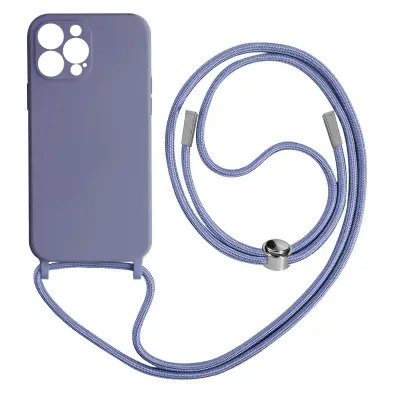 Maska s uzicom iPhone 13 Pro Max Polutvrda s trakom za vrat 80cm Lavanda