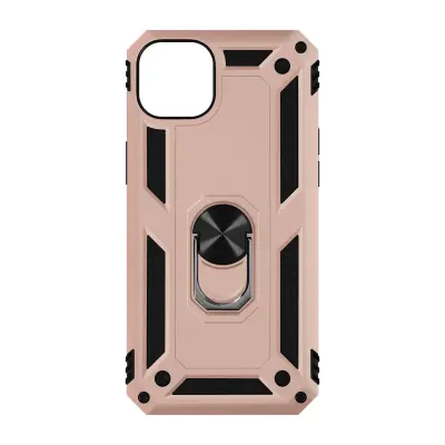 Maska za iPhone 14 hibridna antišok prsten stalak rose gold