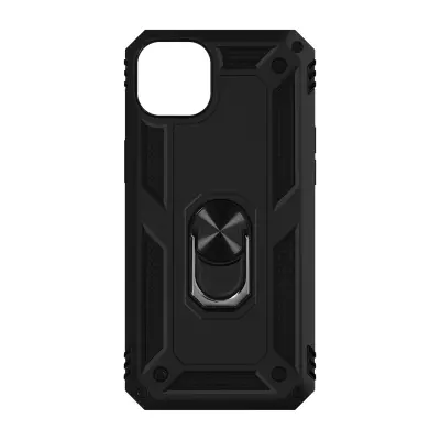 Maska za iPhone 14 hibridna antišok prsten stalak crna