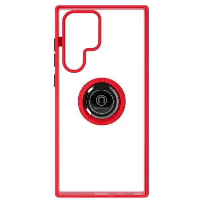 Navlaka Samsung Galaxy S22 Ultra Bi-materijal Metalni Prsten Video Postolje crvena