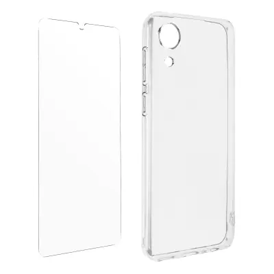 Navlaka Samsung Galaxy A03 Core Silikonska Mekana Film Kaljeno Staklo 9H Transparentna
