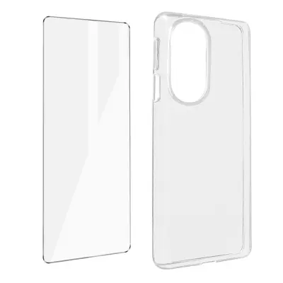 Maska Motorola Edge 30 Pro meki silikon kaljeno staklo 9H prozirna