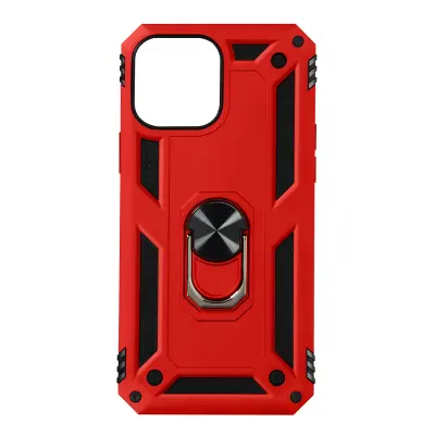 Maska iPhone 13 Pro Max Antišok Hibridna Prsten Stalak Crvena