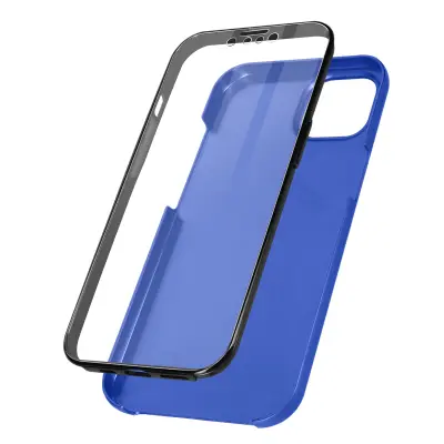 Maska iPhone 13 Mini Kruta leđa Plava i Meka prednja Prozirna
