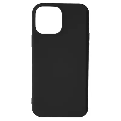 Maska iPhone 13 Pro Polutvrdi silikon Soft-touch Crna
