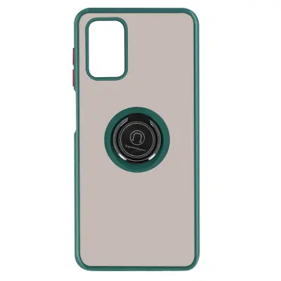 Navlaka Samsung Galaxy A03S Bi-materijal Metalni Prsten Postolje Zelena