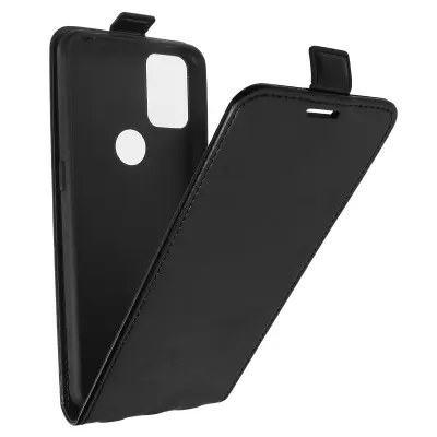 Torbica za Alcatel 3X vertikalni preklop držač kartica glatki efekt crna