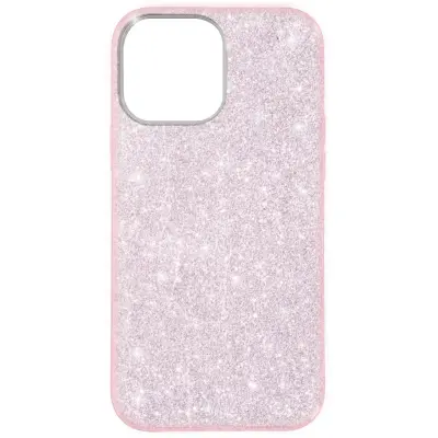 Maska iPhone 13 Pro Max Odvojive šljokice Polutvrdi silikon Ružičasta