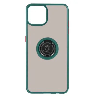 Maska Apple iPhone 13 Pro Dvo-materijalna Metalni prsten Stalak Zelena