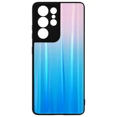 Navlaka Samsung Galaxy S21 Ultra Bi-materijal Holografski Sjajan Ružičasta i plava