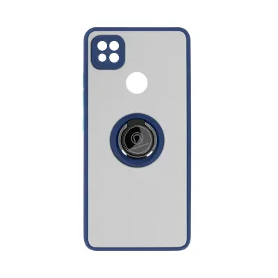 Maska za Xiaomi Redmi 9C s metalnim prstenom funkcija stalka plava