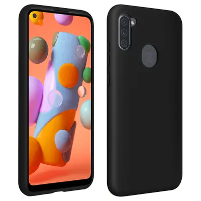 Navlaka Samsung Galaxy A11 / M11 Silikonski Gel Polu-krut Završetak Soft Touch crna