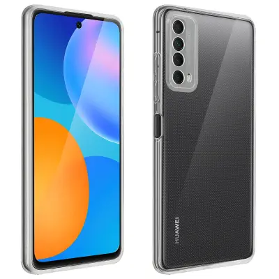Maska Huawei P smart 2021 Meka + Kaljeno staklo 9H Crna