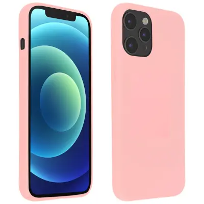 Maska Apple iPhone 12 / 12 Pro Polutvrda Soft Touch Kompatibilna s QI Ružičasta