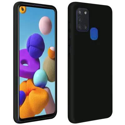 Navlaka Samsung Galaxy A21s Silikon Polu-kruta Završetak Soft Touch Crna
