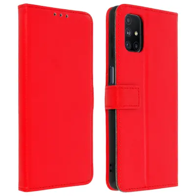 Torbica Samsung Galaxy M51 Držač kartica s funkcijom video podrške i remenom, crvena