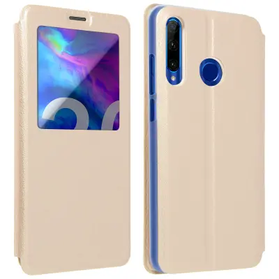 Futrola Honor 20 Lite / Honor 20e prozirni prozor Stand video zlatna