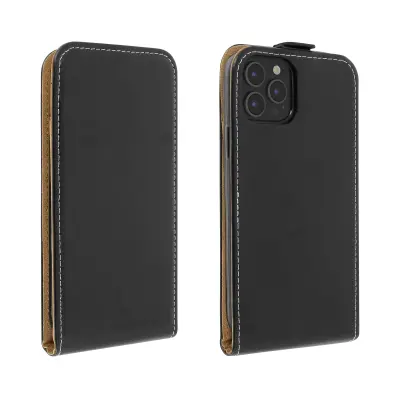 Torbica za Apple iPhone 12 Pro Max vertikalni preklop zaštita držač kartica crna