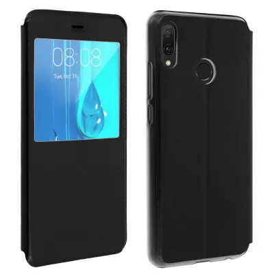 Futrola Huawei Y9 2019 preklop s prozorom ultra-tanka maska crna