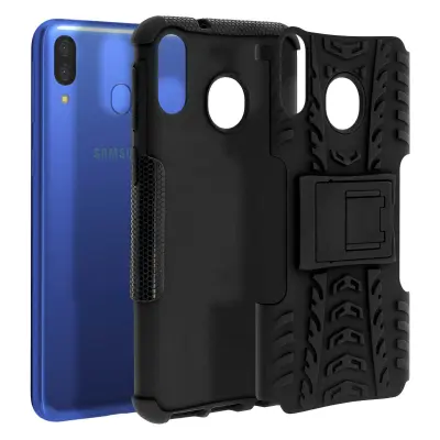 Maska Galaxy M20 Hibridna Kruta Meka Stalak Crna