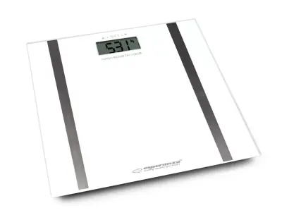 ESPERANZA Fitness (mjerenje masnoće i vode u tijelu, 180 kg, 100 g, bijele) osobne vage
