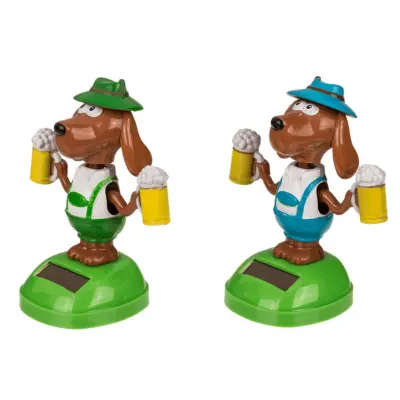 Solar Dancing Bavarian Beer Dog 11 cm - solarna figura