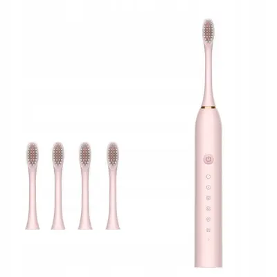 X3 punjiva sonična četkica za zube + 4 vrha ružičasta