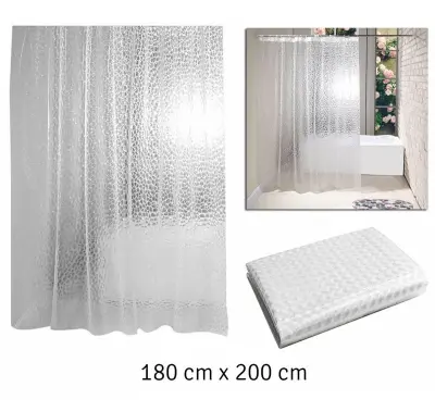 Univerzalna 3D PEVA zavjesa za tuš kabinu i kadu 180x200cm