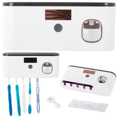 3 u 1 baterija. solarni 1200mAh zidni dozator paste za zube i UV sterilizator četkica za zube