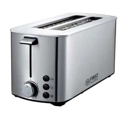 FIRST toster za 4 kriške, kućište od nehrđajućeg čelika, 3 funkcije, kontrola tamnjenja, 1400 W