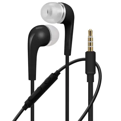 Žične slušalice Jack 3.5mm čist zvuk mikrofon i daljinski plosnati kabel crne