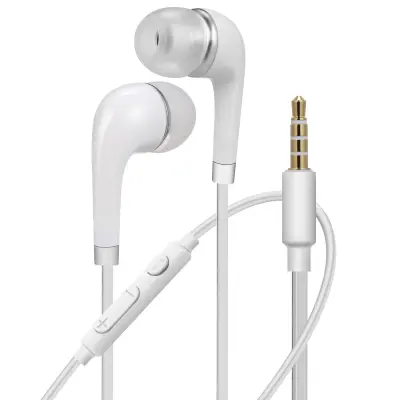 Žične slušalice Jack 3.5mm čist zvuk mikrofon i daljinski plosnati kabel bijele