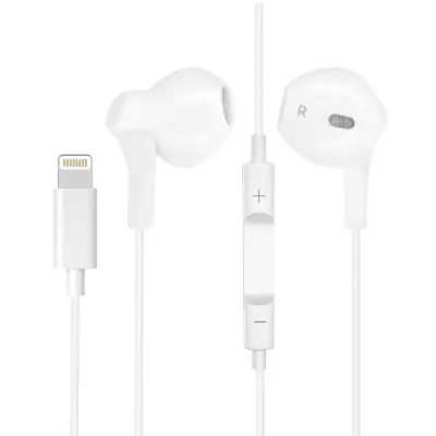 Žične slušalice iPhone Lightning daljinski mikrofon Bluetooth veza bijele