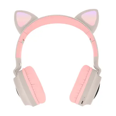 Audio slušalice Bluetooth Dizajn mačje uši Svjetlosna animacija 12h - Bež