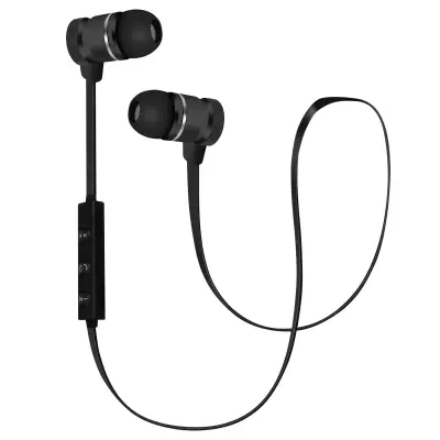 Intra-aurikularne Bluetooth slušalice magnetske daljinski i mikrofon crne