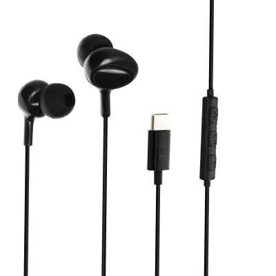 Žične slušalice USB-C stereo kvalitetan zvuk daljinski mikrofon crne