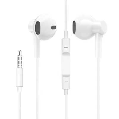 Žične slušalice Jack 3.5mm stereo zvuk daljinski mikrofon bijele