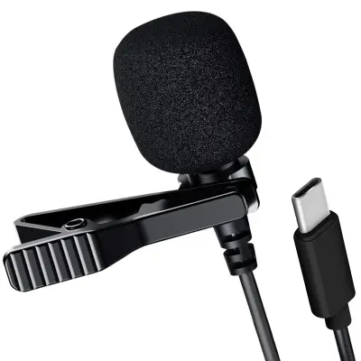 Mikrofon na reveru USB-C s redukcijom buke, rotirajuća kopča 1.5m