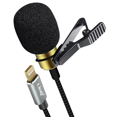 Mikrofon na reveru Lightning, višesmjerni zvuk, rotirajuća kopča, pleteni kabel 3m