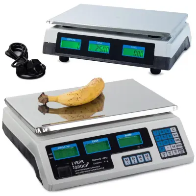 Digitalna elektronska vaga od nehrđajućeg čelika do 40 kg dvostrana LCD bijela