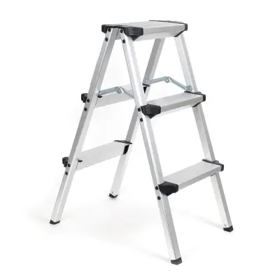 Alu dvostrane sklopive ljestve - 2 x 2 stepenice 3 cm protiv klizanja