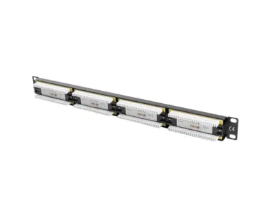 Lanberg Cat.6 UTP 24-portni patch panel 1U, za montažu u 19'' rack, crni